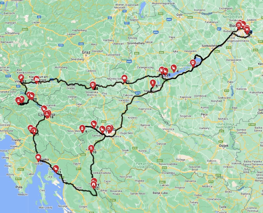 Budapest Roundtrip - South West - Croatia Slovenia